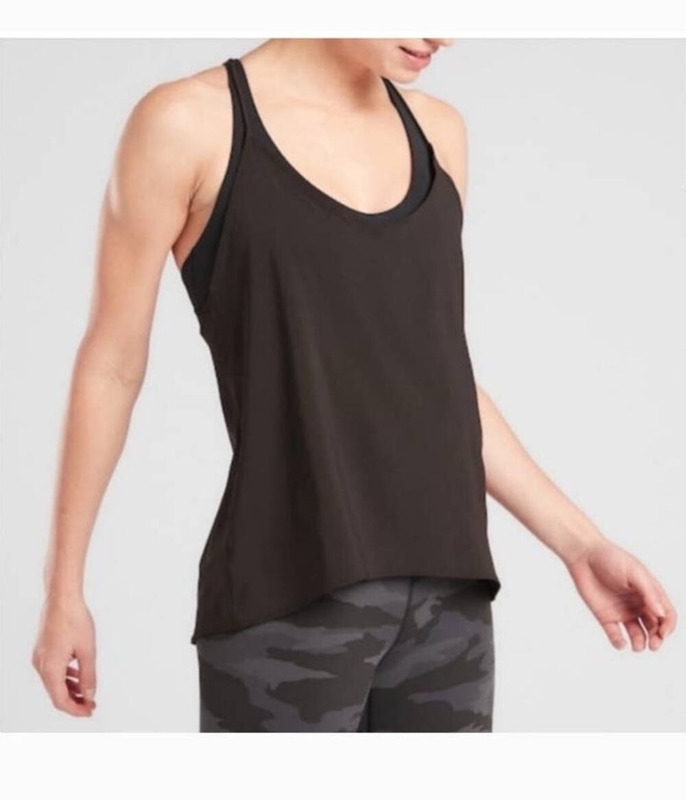 NWT Athleta Solace Support Strappy Tank Top in Powervita - XS - black - XS
